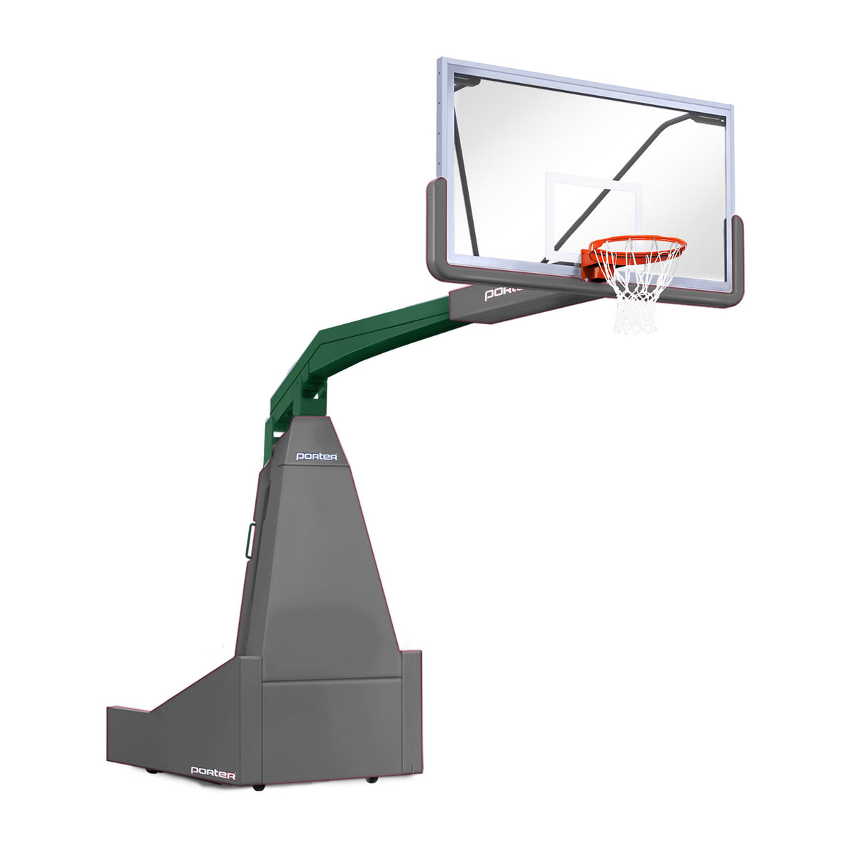 Porter Athletic 1635  Competition Portable Backstop 8' (2.44m), Gray, Dark Green / No Graphics