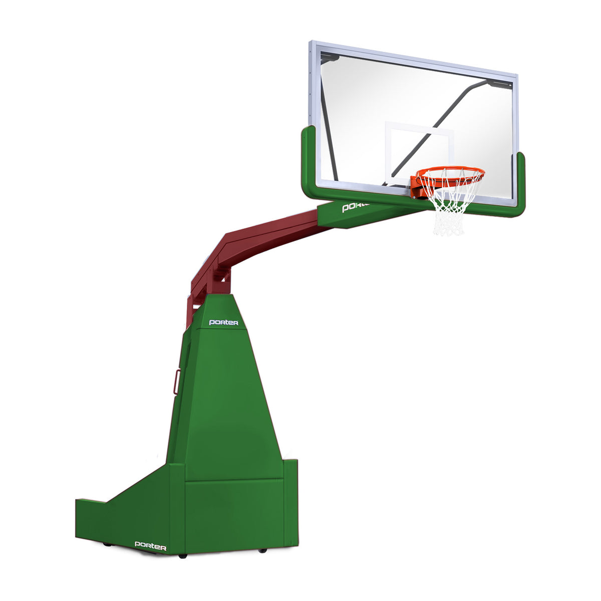 Porter Athletic 1635  Competition Portable Backstop 8' (2.44m), Kelly Green, Maroon / No Graphics