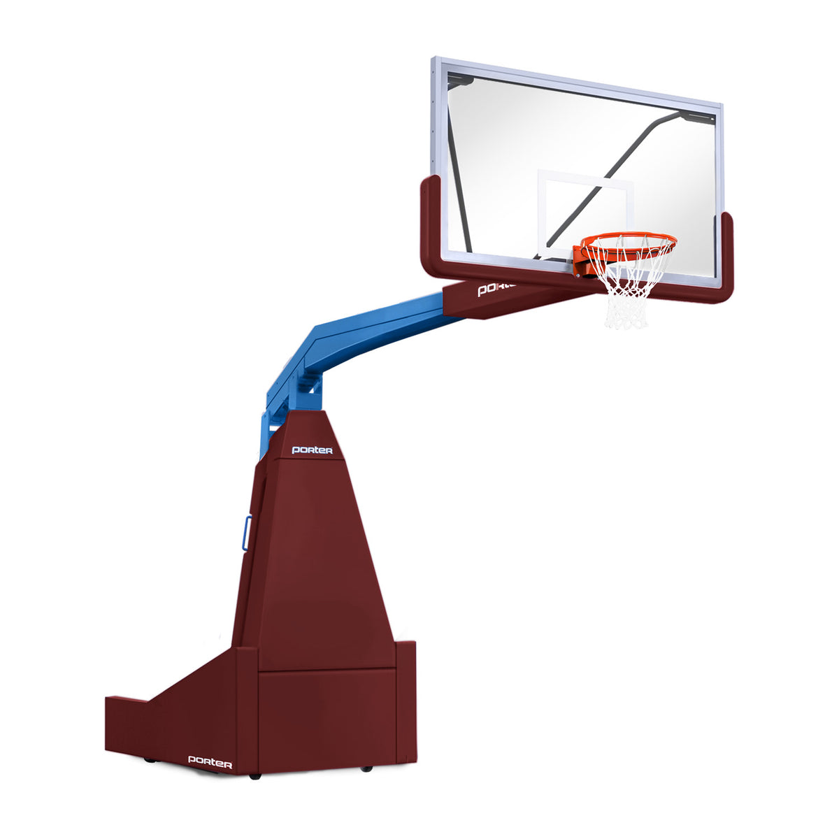 Porter Athletic 1635  Competition Portable Backstop 8' (2.44m), Maroon, Royal Blue / No Graphics