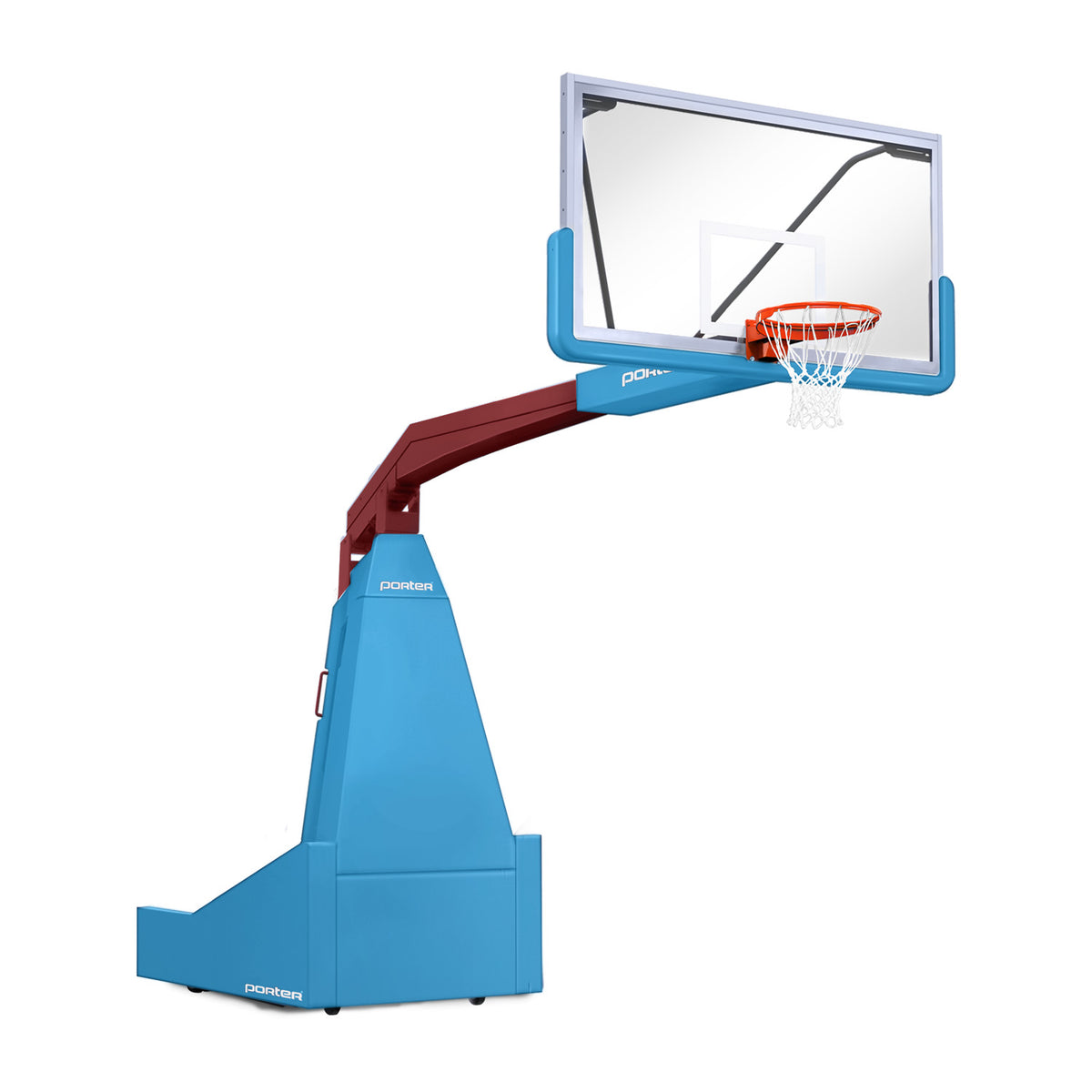Porter Athletic 1635  Competition Portable Backstop 8' (2.44m), Light Blue, Maroon / No Graphics