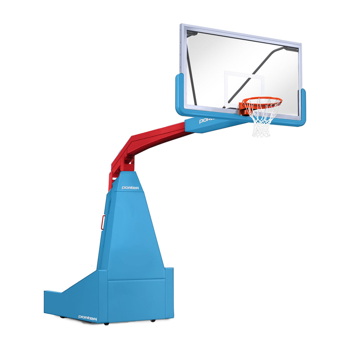 Porter Athletic 1635  Competition Portable Backstop 8' (2.44m), Light Blue, Red / No Graphics