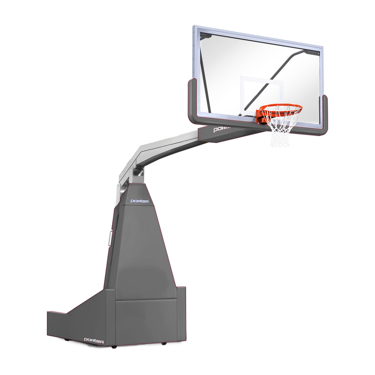 Porter Athletic 1635  Competition Portable Backstop 8' (2.44m), Gray, Silver / No Graphics