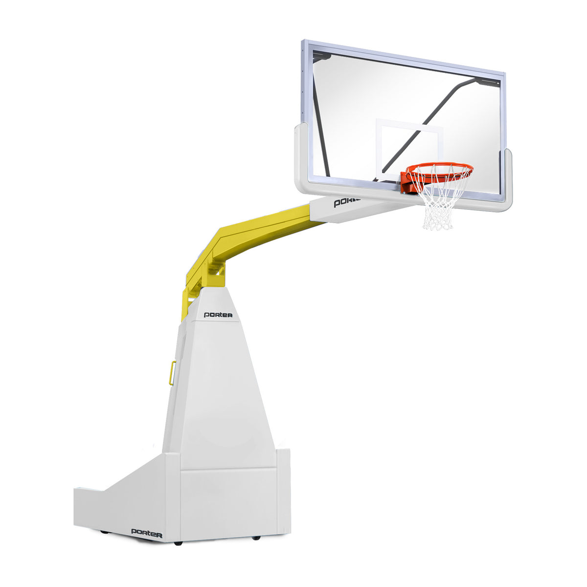 Porter Athletic 1635  Competition Portable Backstop 8' (2.44m), White, Yellow Gold / No Graphics