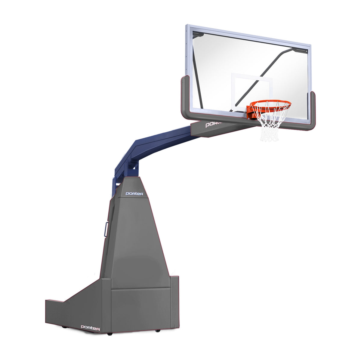 Porter Athletic 1635  Competition Portable Backstop 8' (2.44m), Gray, Navy Blue / No Graphics