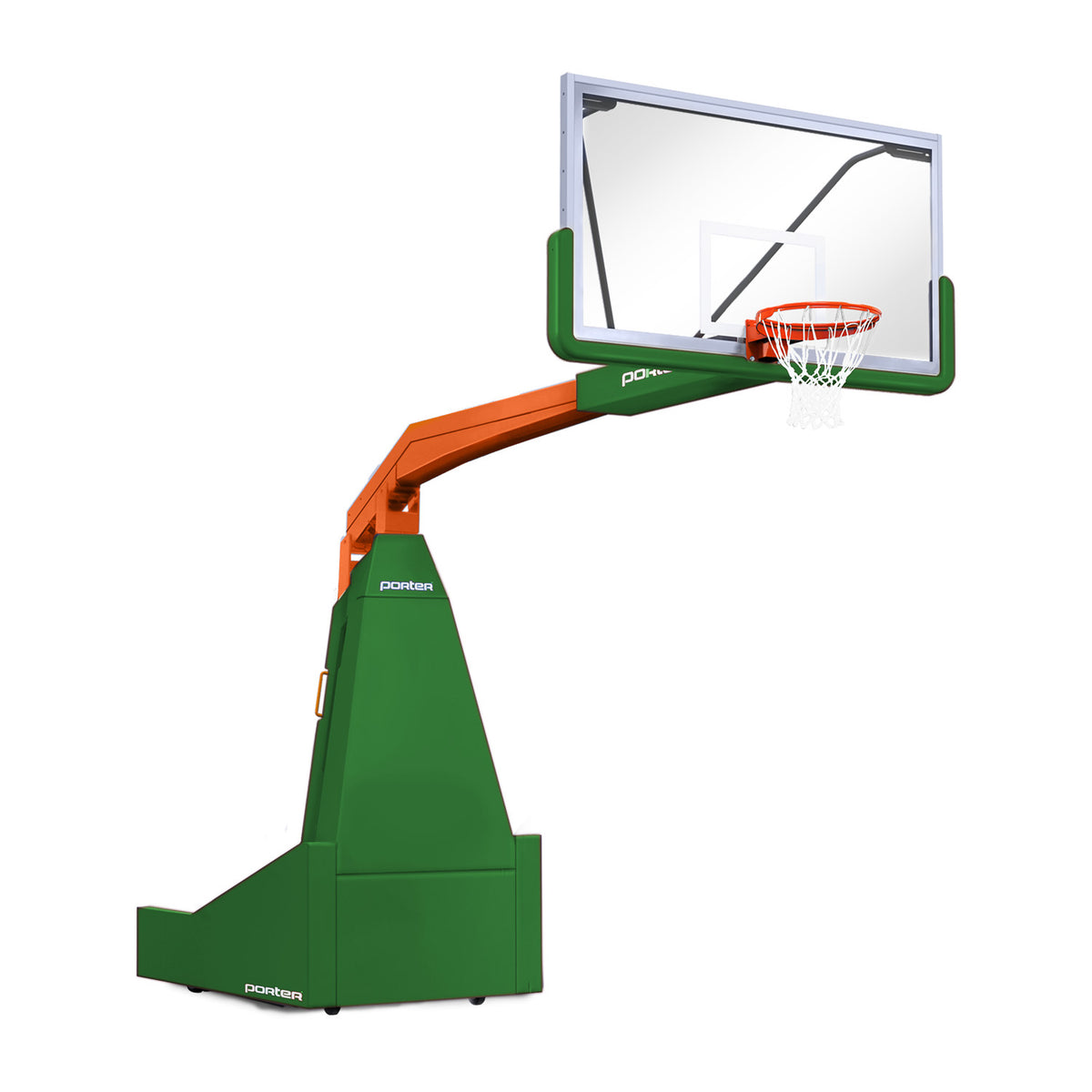 Porter Athletic 1635  Competition Portable Backstop 8' (2.44m), Kelly Green, Orange / No Graphics