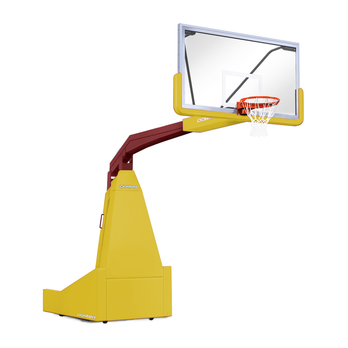 Porter Athletic 1635  Competition Portable Backstop 8' (2.44m), Yellow Gold, Maroon / No Graphics