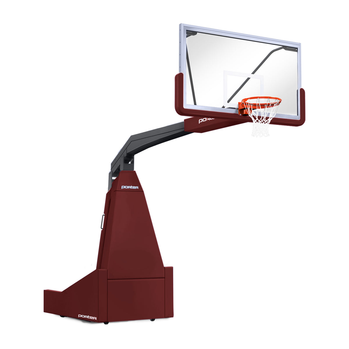 Porter Athletic 1635  Competition Portable Backstop 8' (2.44m), Maroon, Black / No Graphics