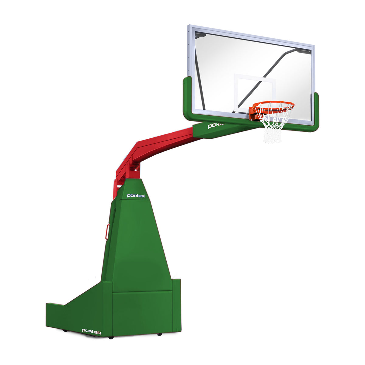 Porter Athletic 1635  Competition Portable Backstop 8' (2.44m), Kelly Green, Red / No Graphics