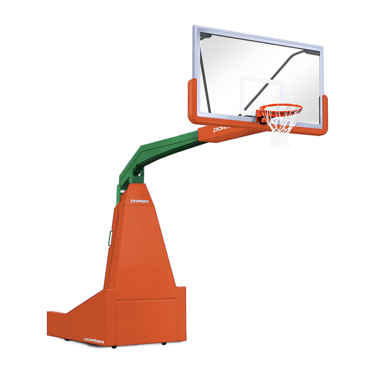 Porter Athletic 1635  Competition Portable Backstop 8' (2.44m), Orange, Kelly Green / No Graphics
