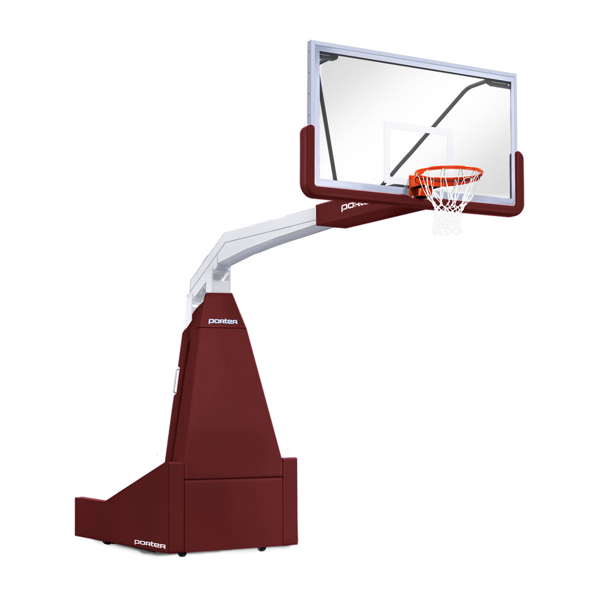 Porter Athletic 1635  Competition Portable Backstop 8' (2.44m), Maroon, White / No Graphics