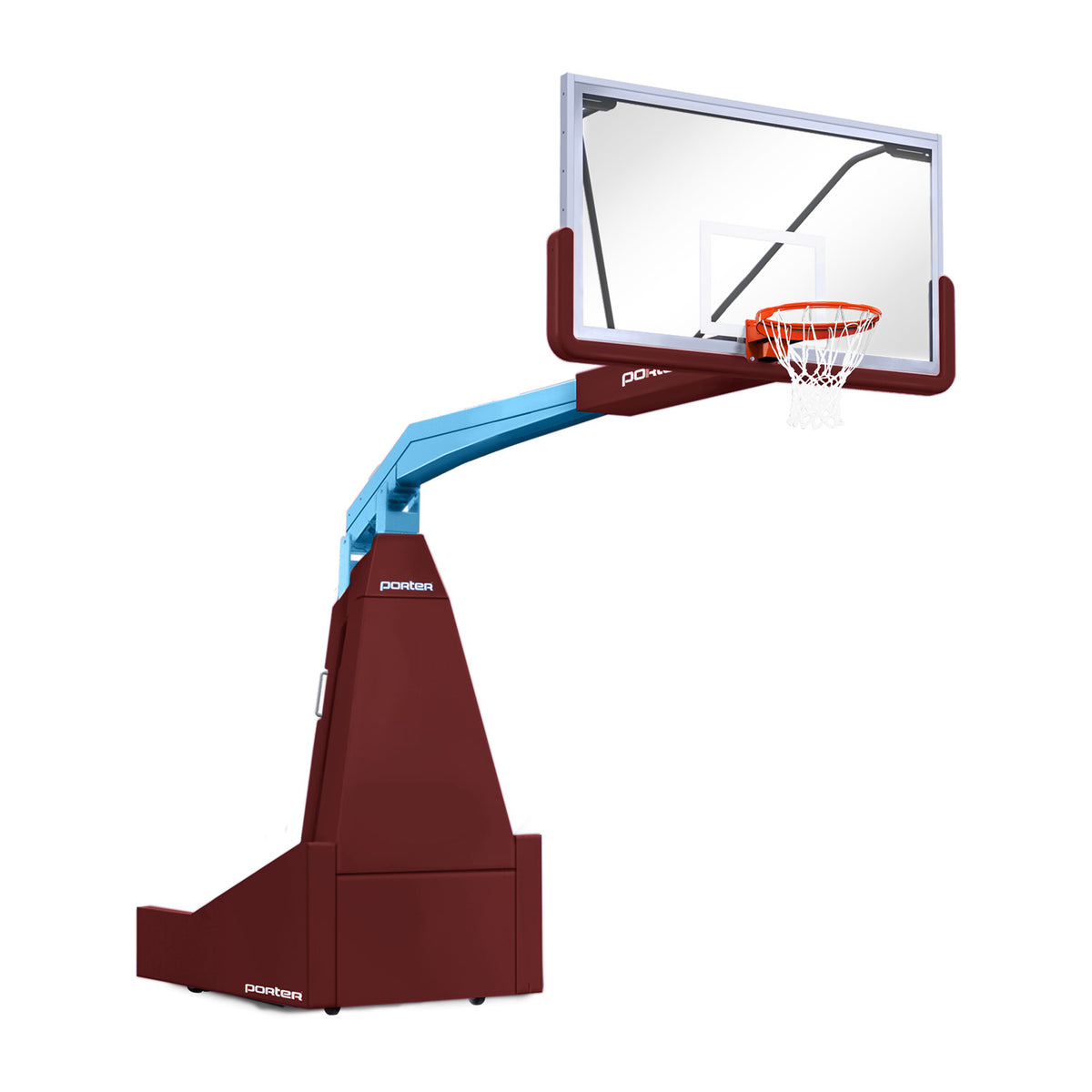 Porter Athletic 1635  Competition Portable Backstop 8' (2.44m), Maroon, Light Blue / No Graphics