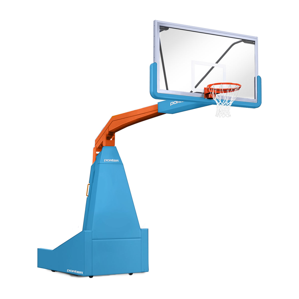 Porter Athletic 1635  Competition Portable Backstop 8' (2.44m), Light Blue, Orange / No Graphics