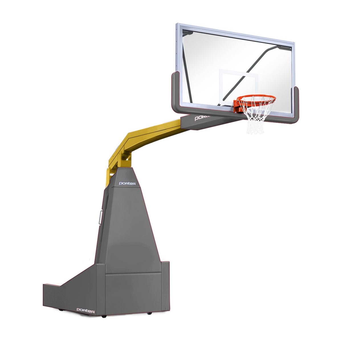 Porter Athletic 1635  Competition Portable Backstop 8' (2.44m), Gray, Old Gold / No Graphics