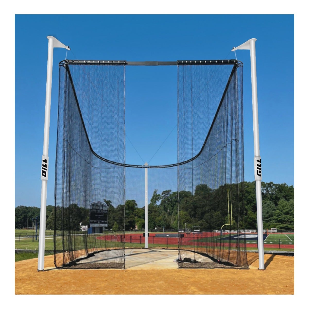 Gill Athletics Coliseum Hammer Discus Cage W/Rear Door Access White