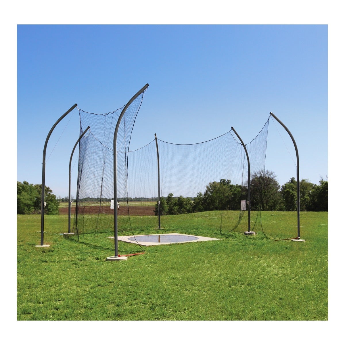 Gill Athletics High School Aluminum Discus Cages 6 Pole, Black
