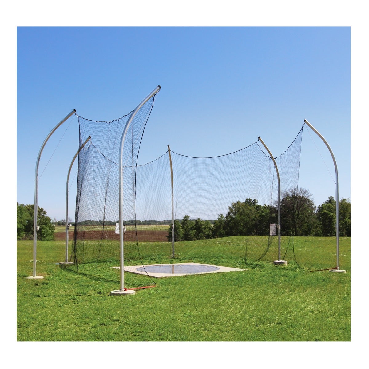 Gill Athletics High School Aluminum Discus Cages 7 Pole, Unpainted