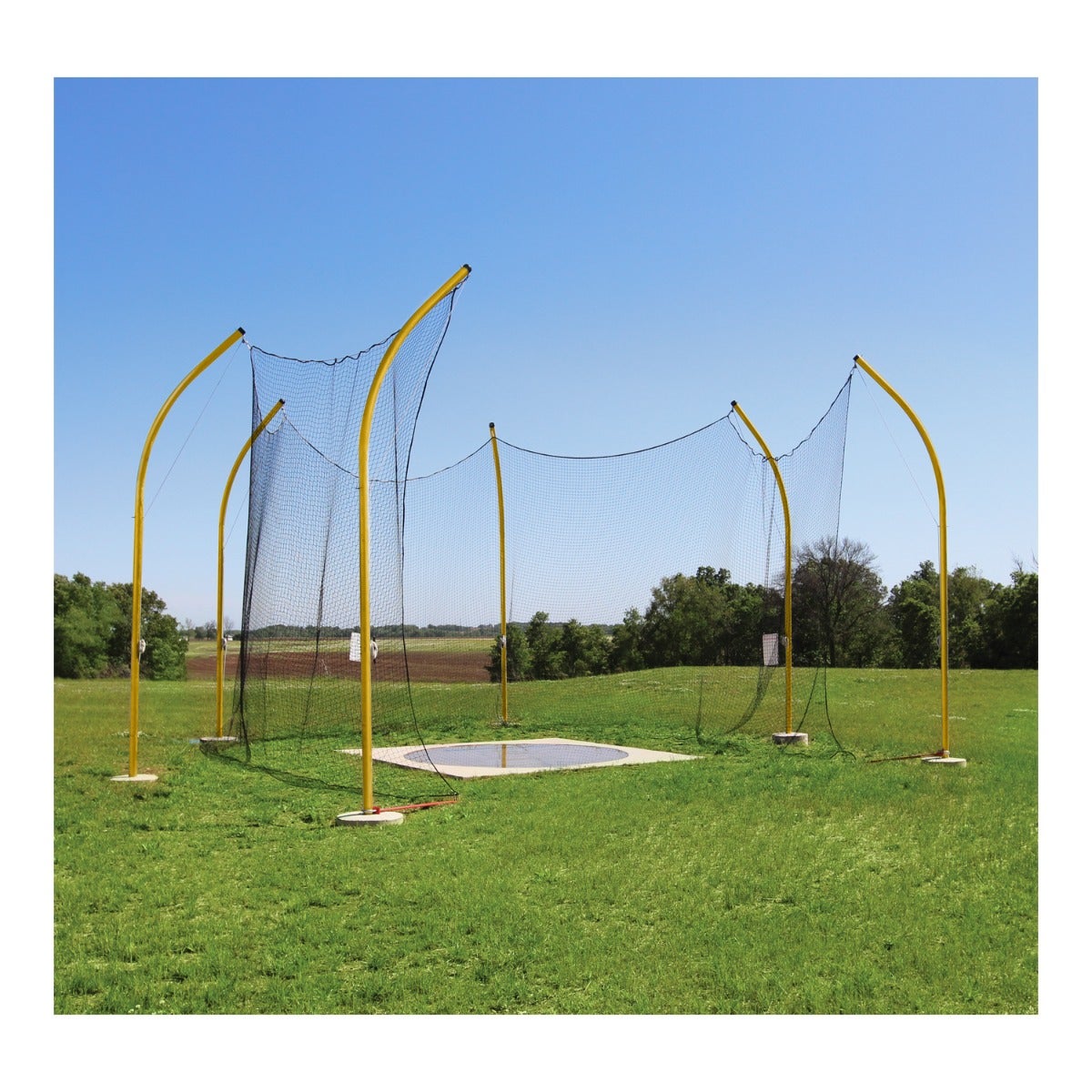 Gill Athletics High School Aluminum Discus Cages 6 Pole, Old Gold
