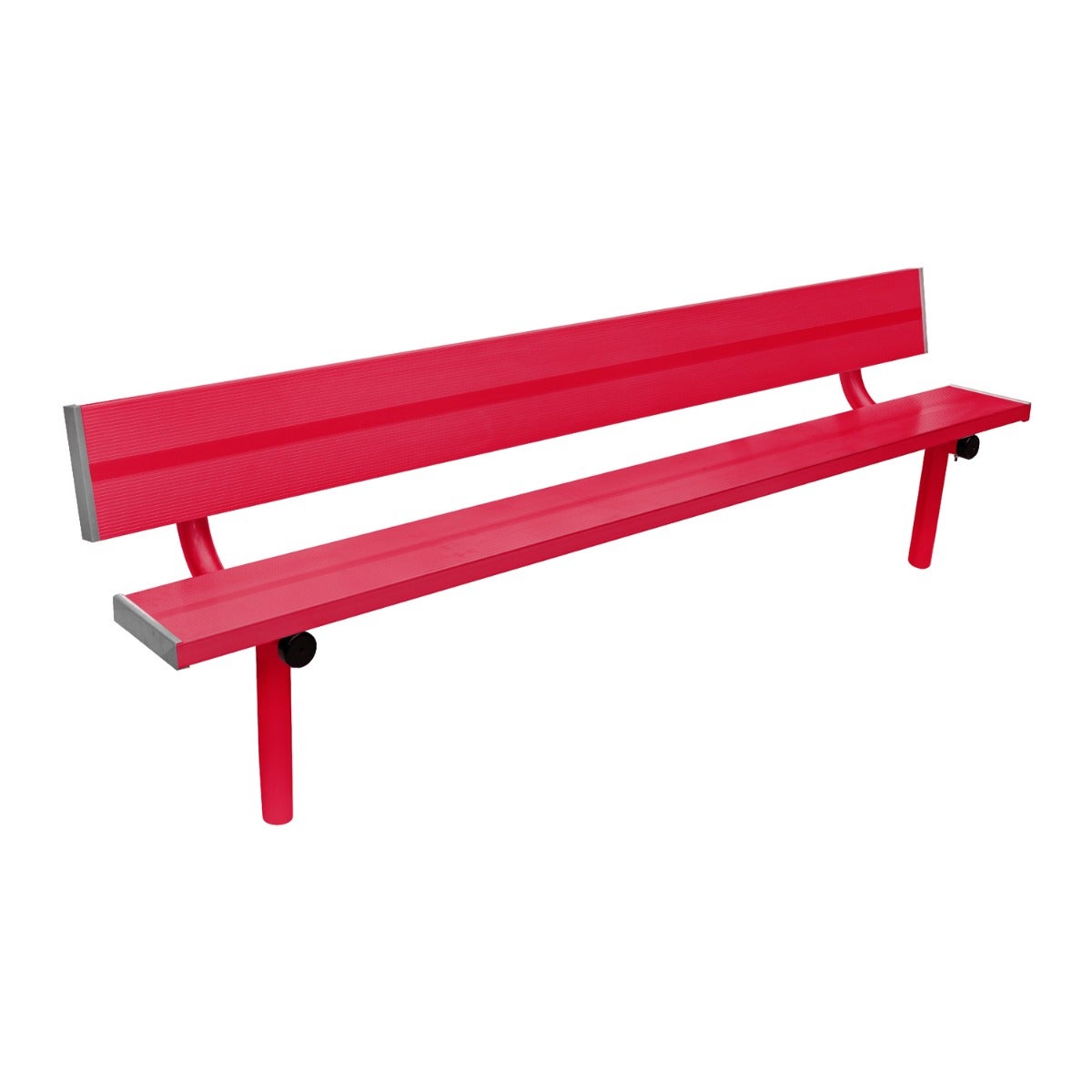Gill Athletics Stationary Aluminum Bench With Back 8', Red