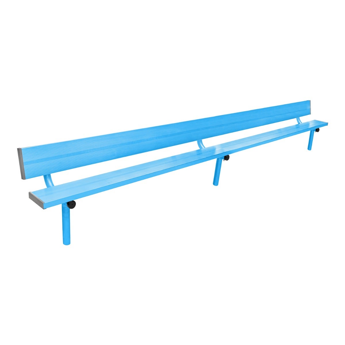 Gill Athletics Stationary Aluminum Bench With Back 16', Light Blue