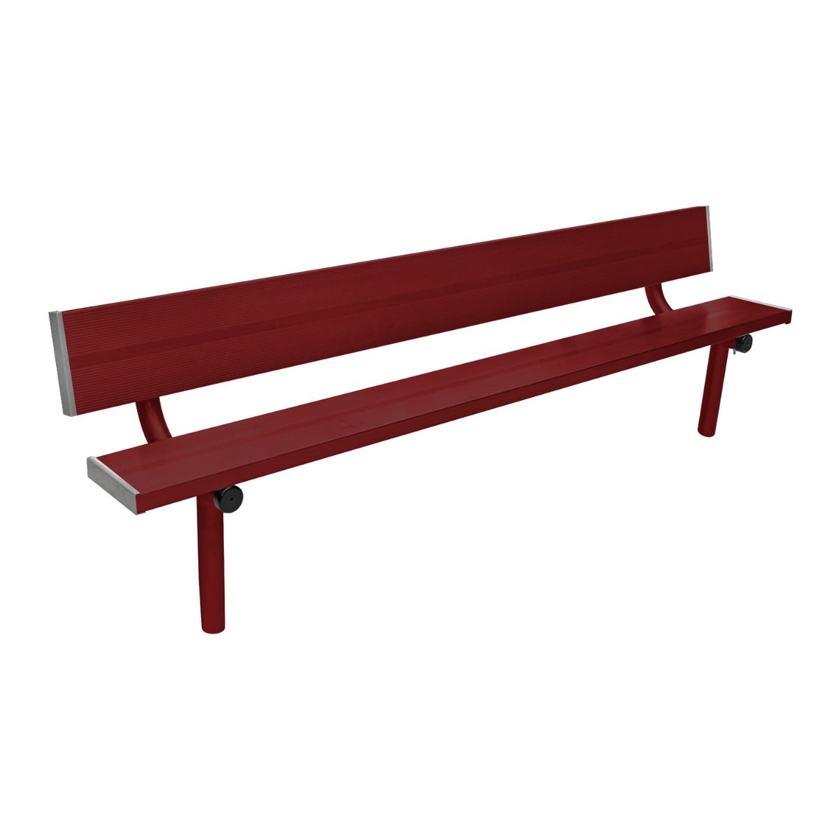 Gill Athletics Stationary Aluminum Bench With Back 8', Maroon