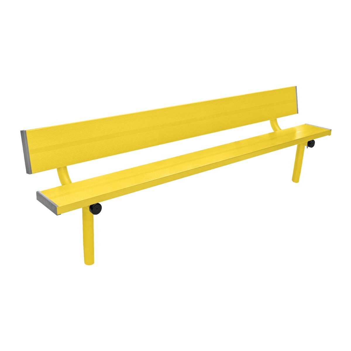 Gill Athletics Stationary Aluminum Bench With Back 8', Yellow Gold