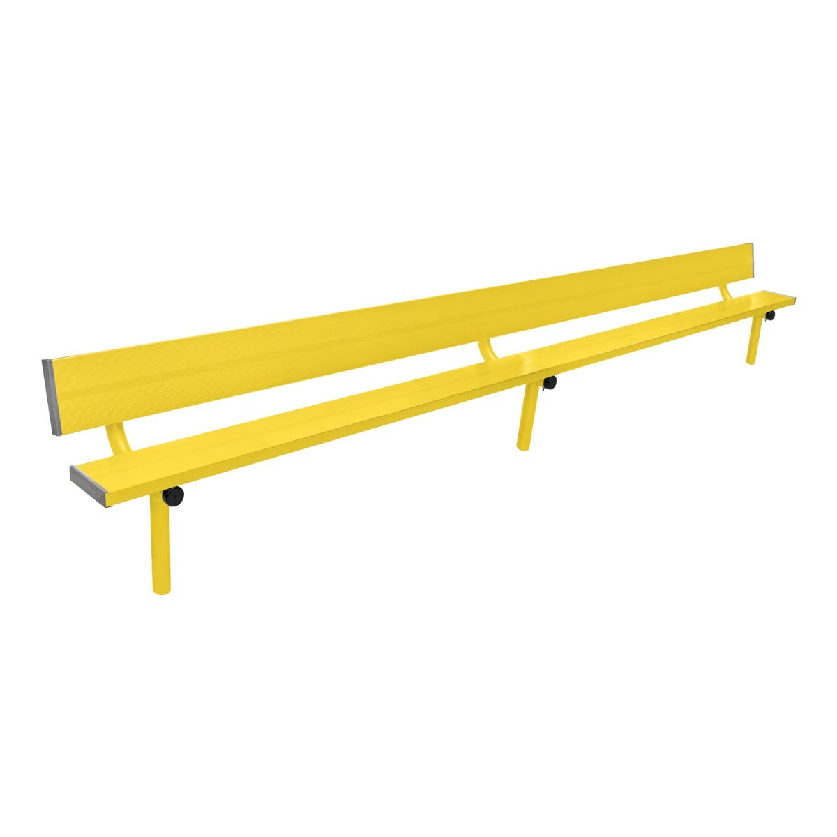 Gill Athletics Stationary Aluminum Bench With Back 16', Yellow Gold