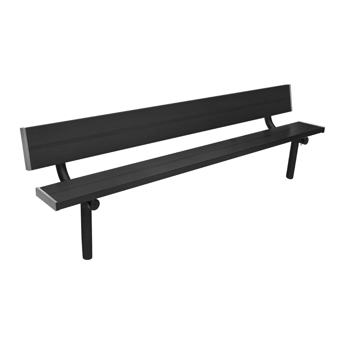 Gill Athletics Stationary Aluminum Bench With Back 8', Black