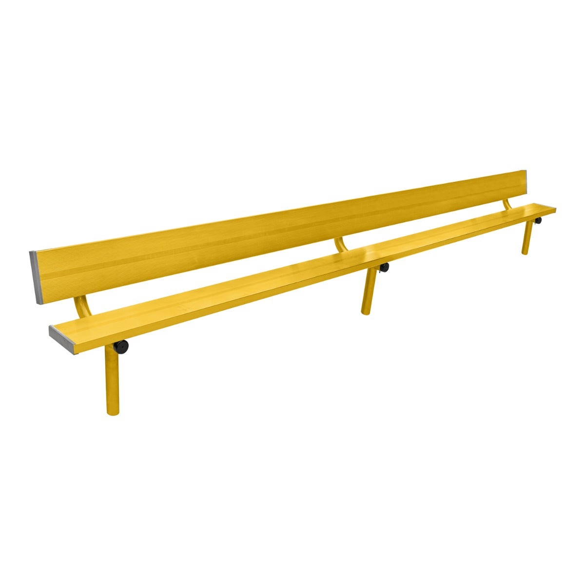 Gill Athletics Stationary Aluminum Bench With Back 16', Old Gold