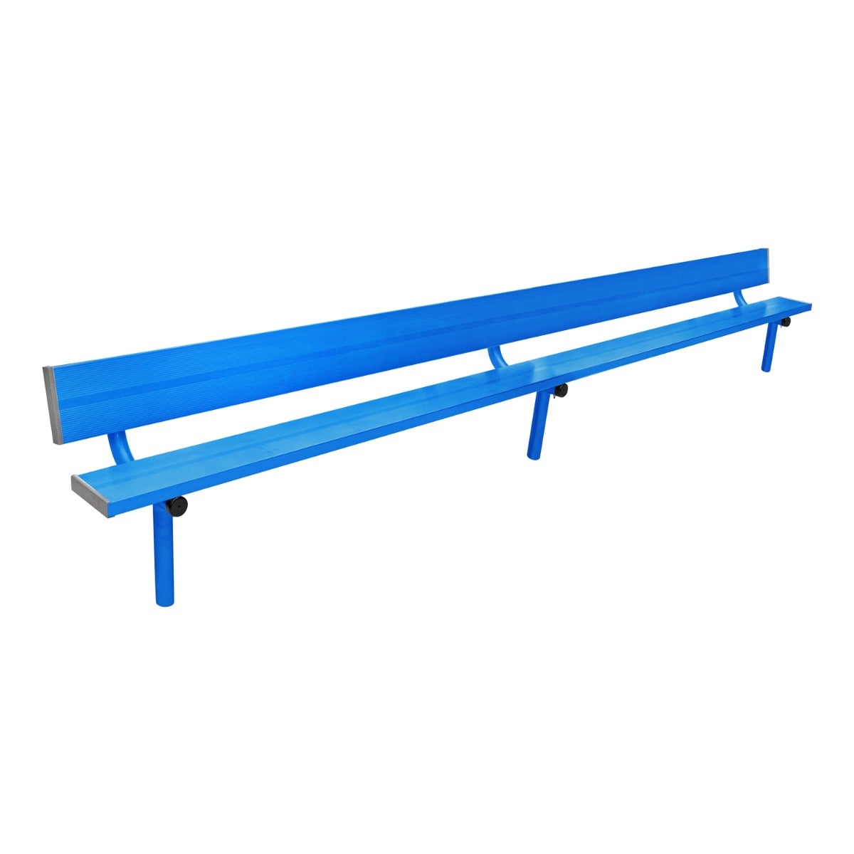 Gill Athletics Stationary Aluminum Bench With Back 16', Royal Blue