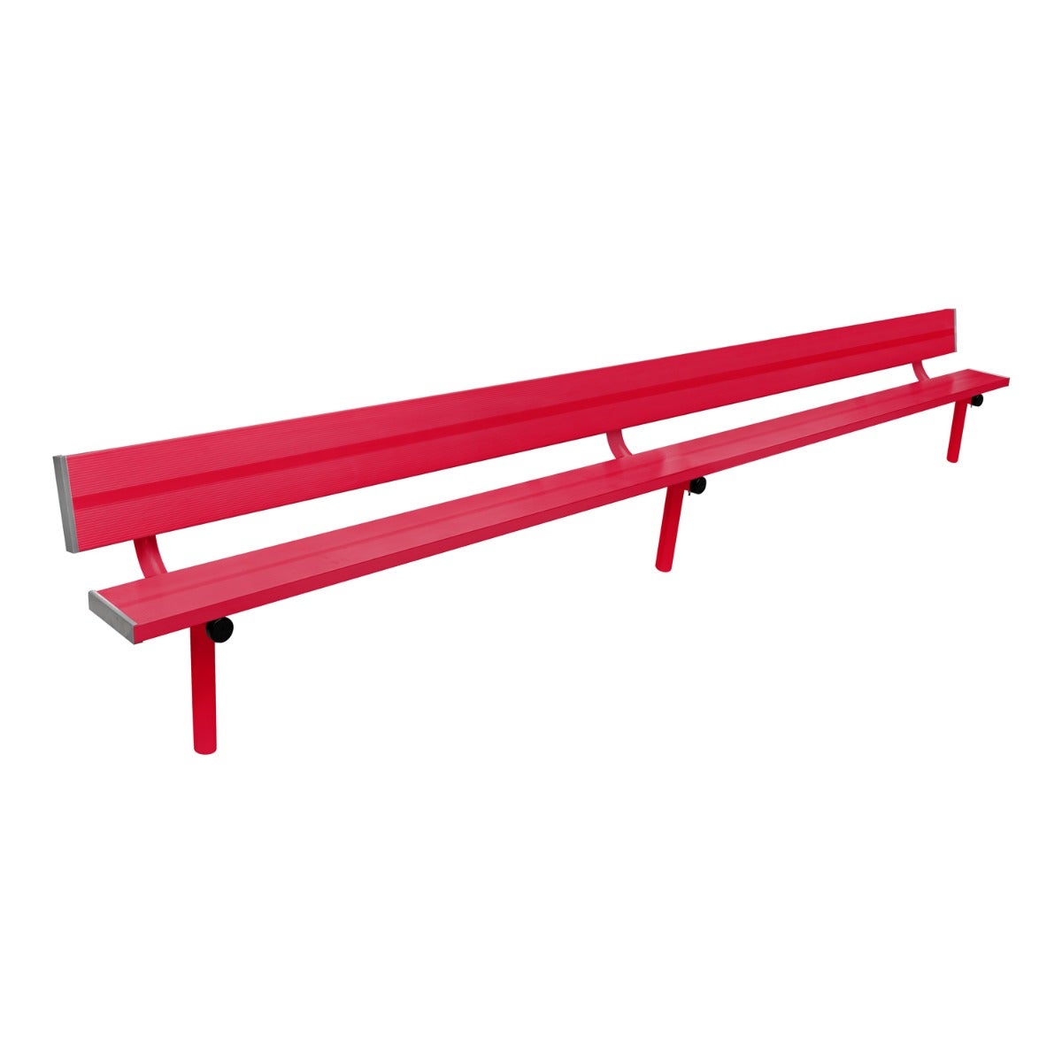Gill Athletics Stationary Aluminum Bench With Back 16', Red