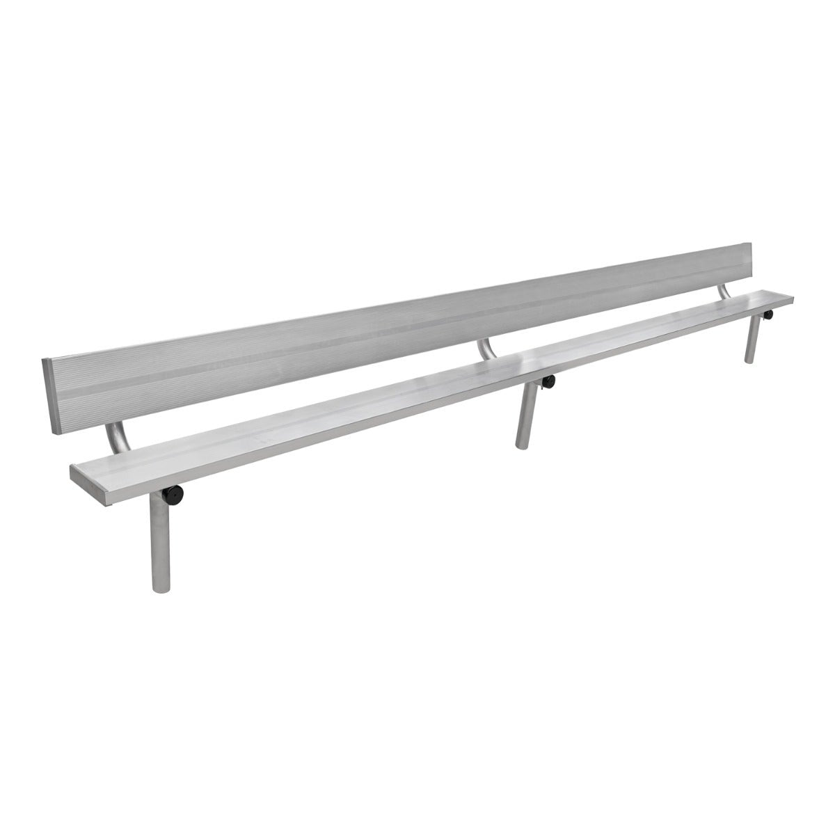 Gill Athletics Stationary Aluminum Bench With Back 16', Silver