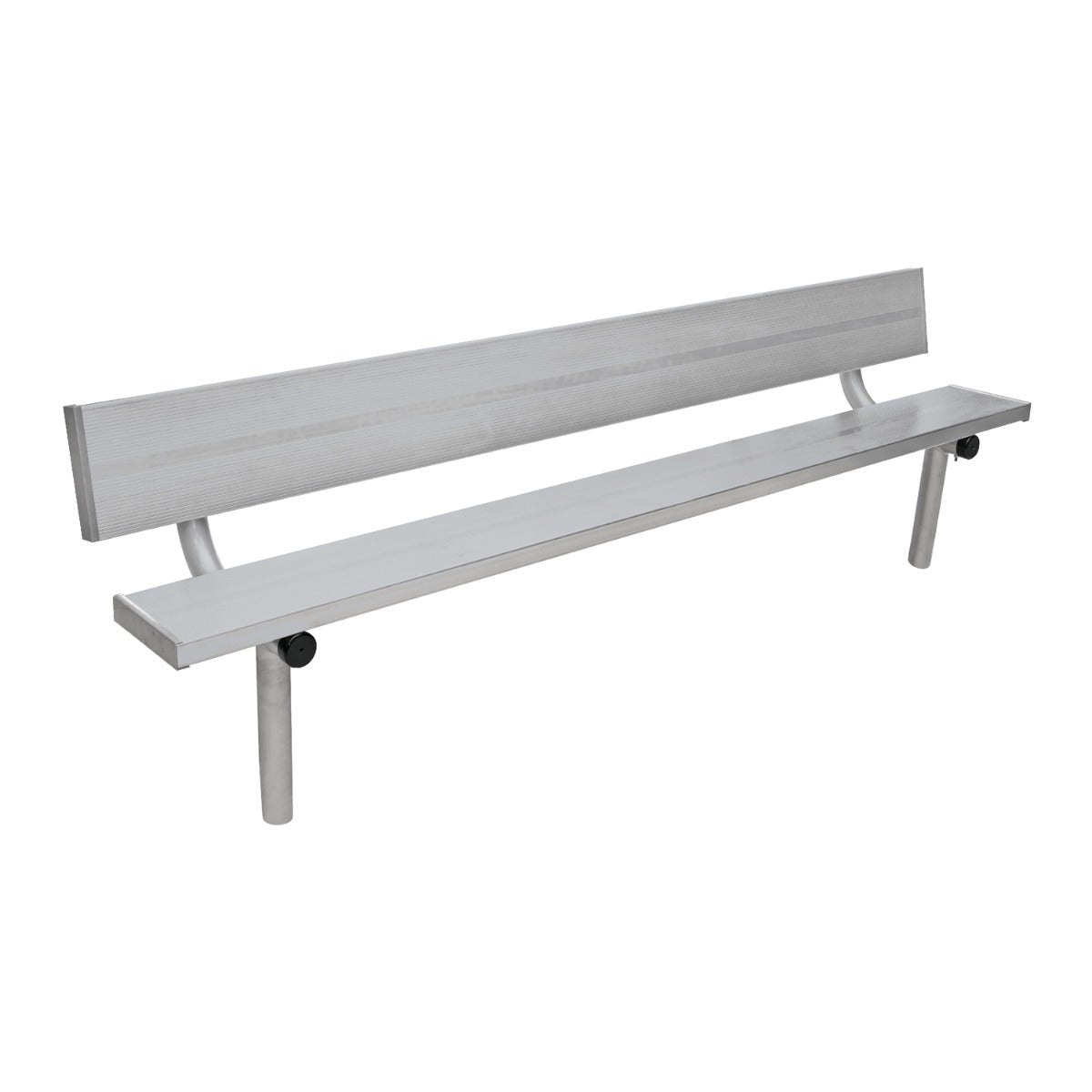 Gill Athletics Stationary Aluminum Bench With Back 8', Gray