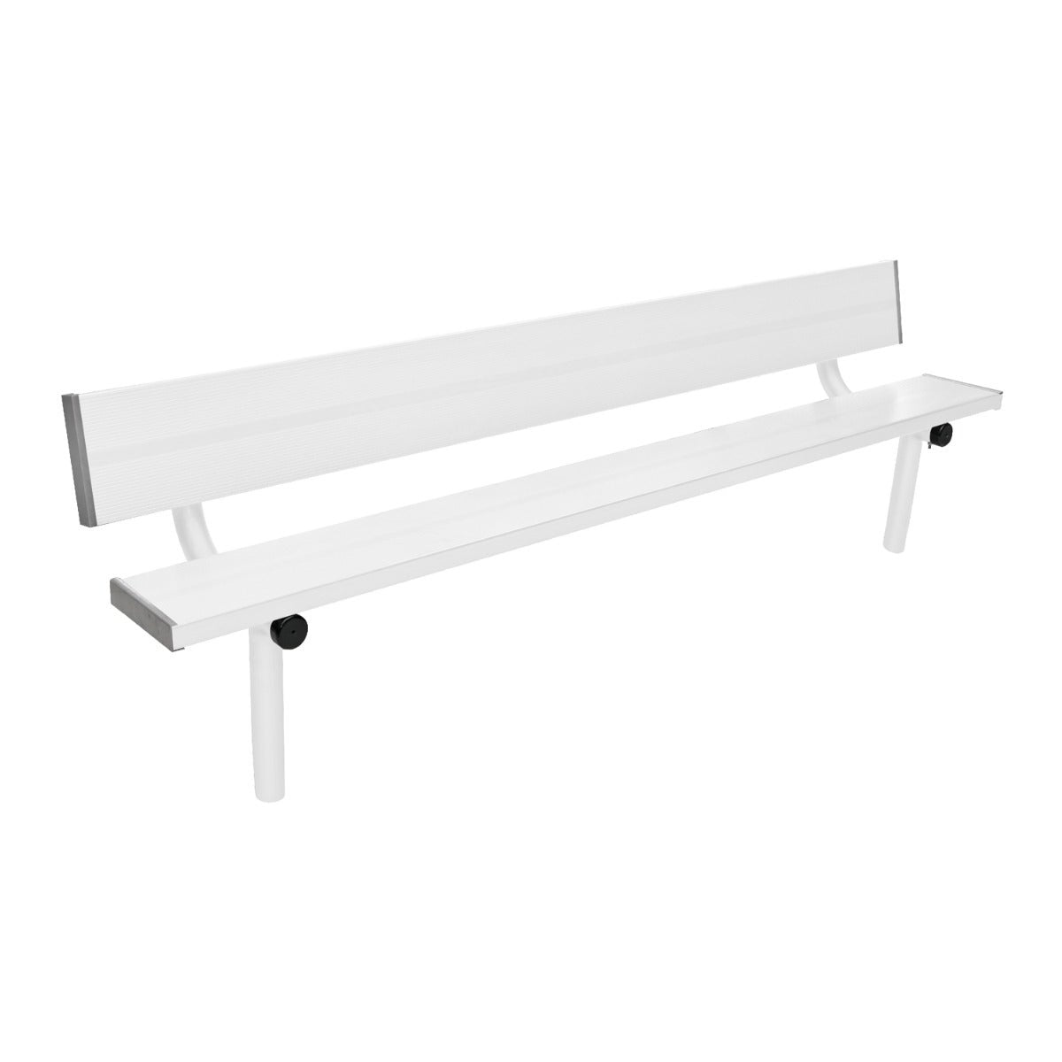 Gill Athletics Stationary Aluminum Bench With Back 8', White