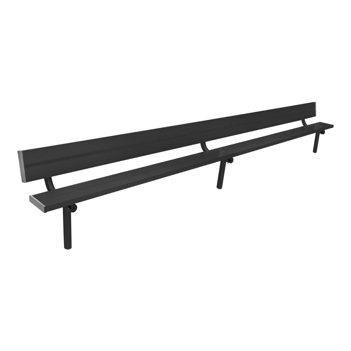 Gill Athletics Stationary Aluminum Bench With Back 16', Black