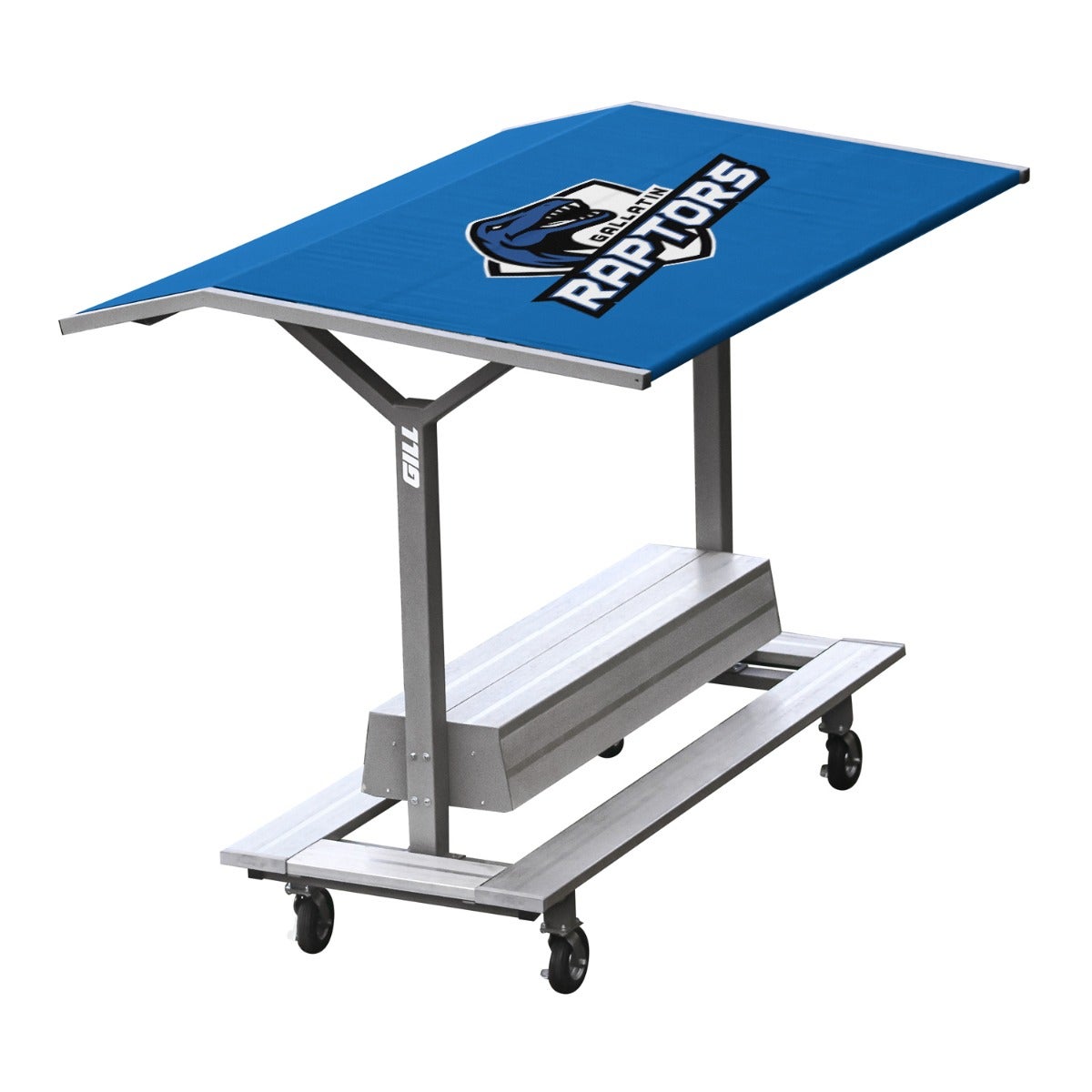 Gill Athletics Portable Track Shelter Custom color and graphic application available on canopy top