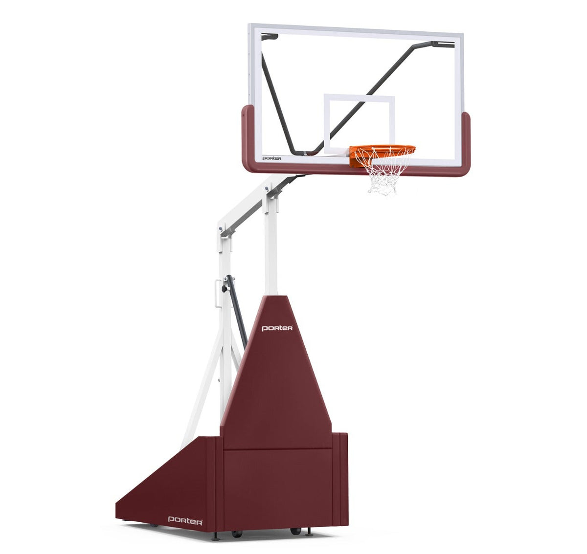 Porter Athletic 735 Competition Portable Backstop Maroon, White, No Graphics