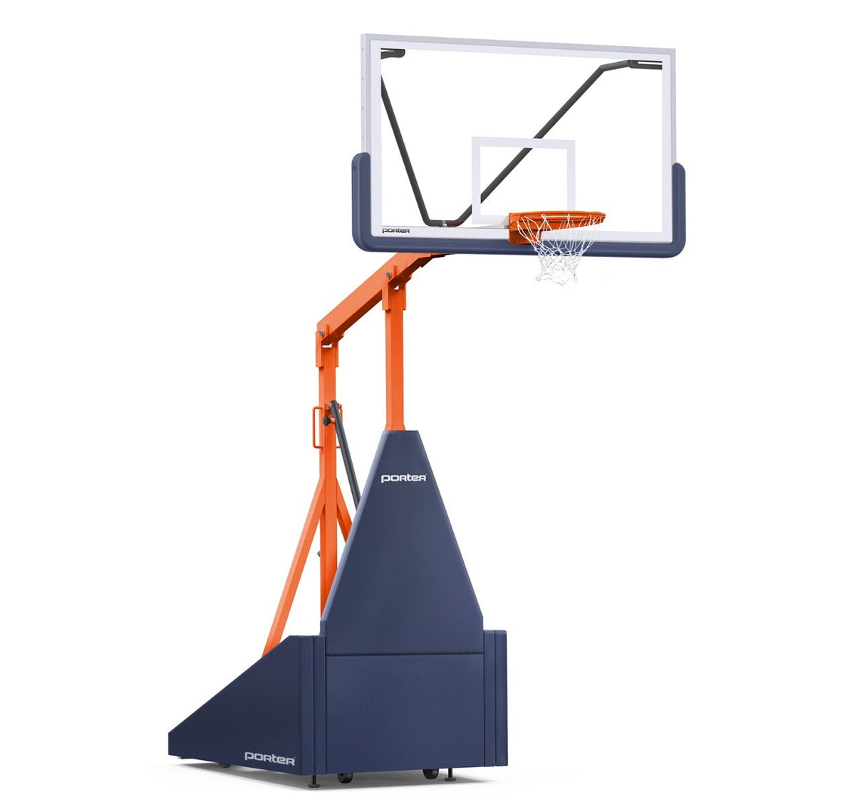 Porter Athletic 735 Competition Portable Backstop Navy Blue, Orange, No Graphics