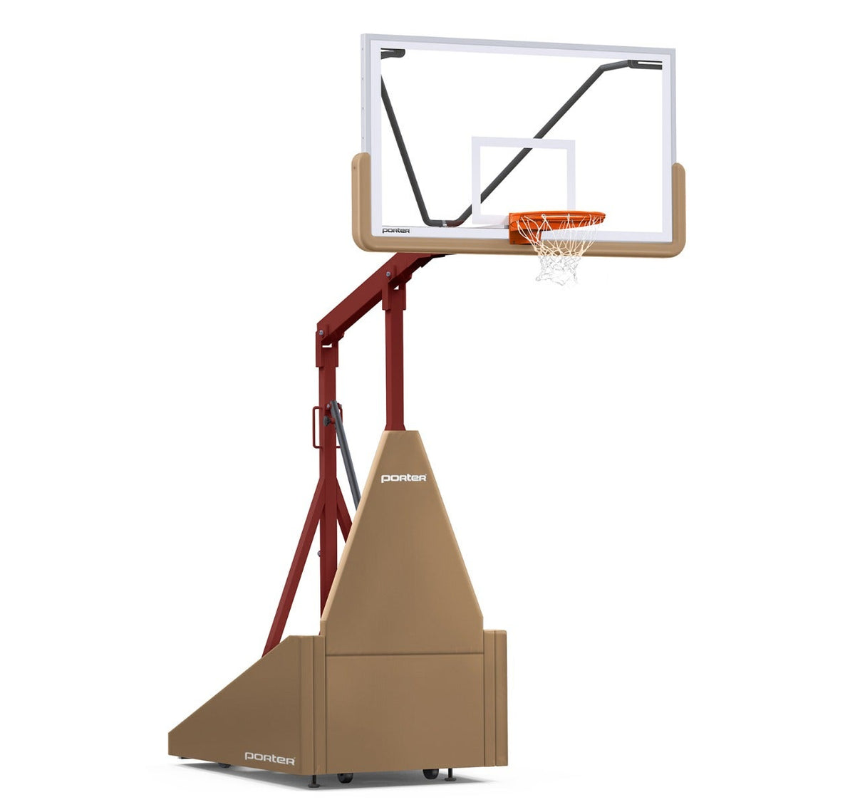 Porter Athletic 735 Competition Portable Backstop Tan, Maroon, No Graphics