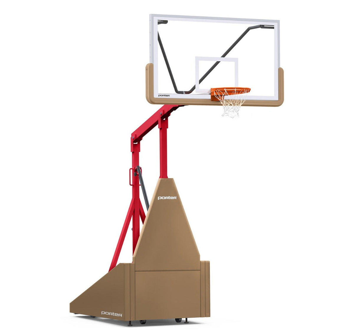 Porter Athletic 735 Competition Portable Backstop Tan, Red, No Graphics
