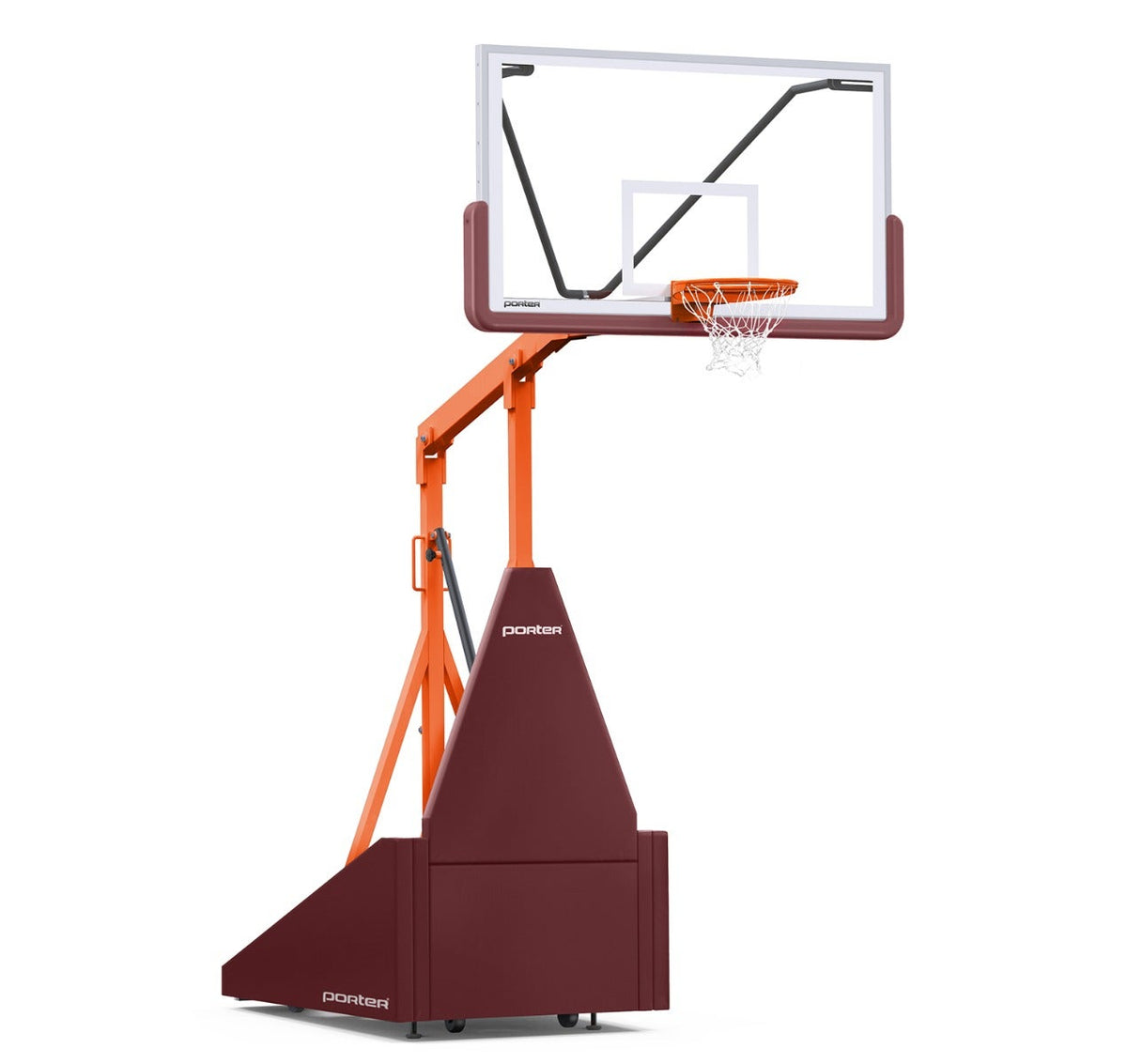 Porter Athletic 735 Competition Portable Backstop Maroon, Orange, No Graphics