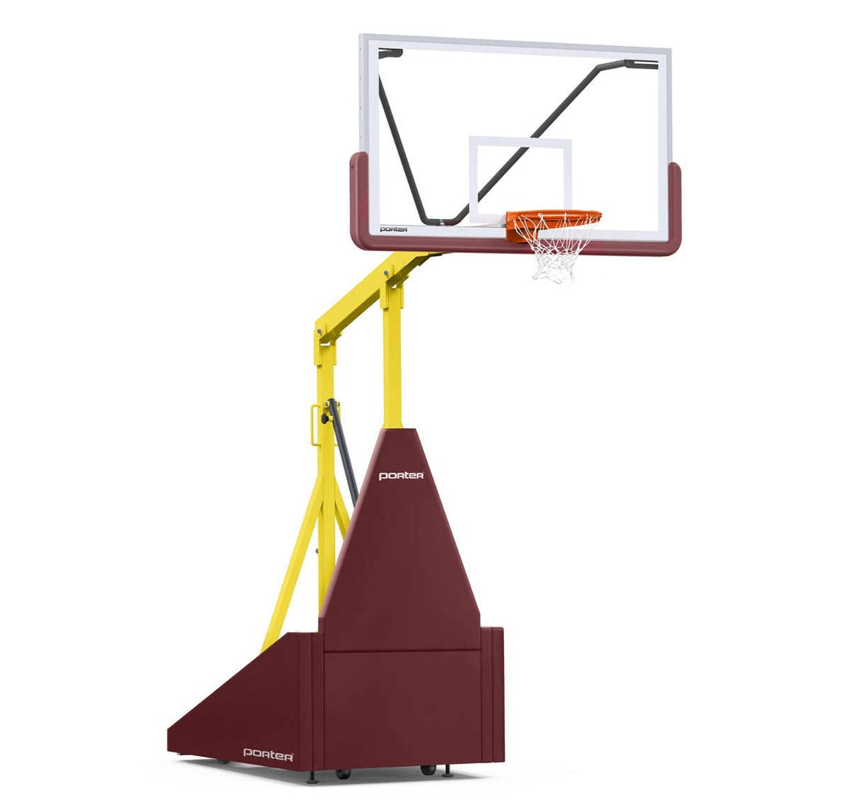 Porter Athletic 735 Competition Portable Backstop Maroon, Yellow Gold, No Graphics