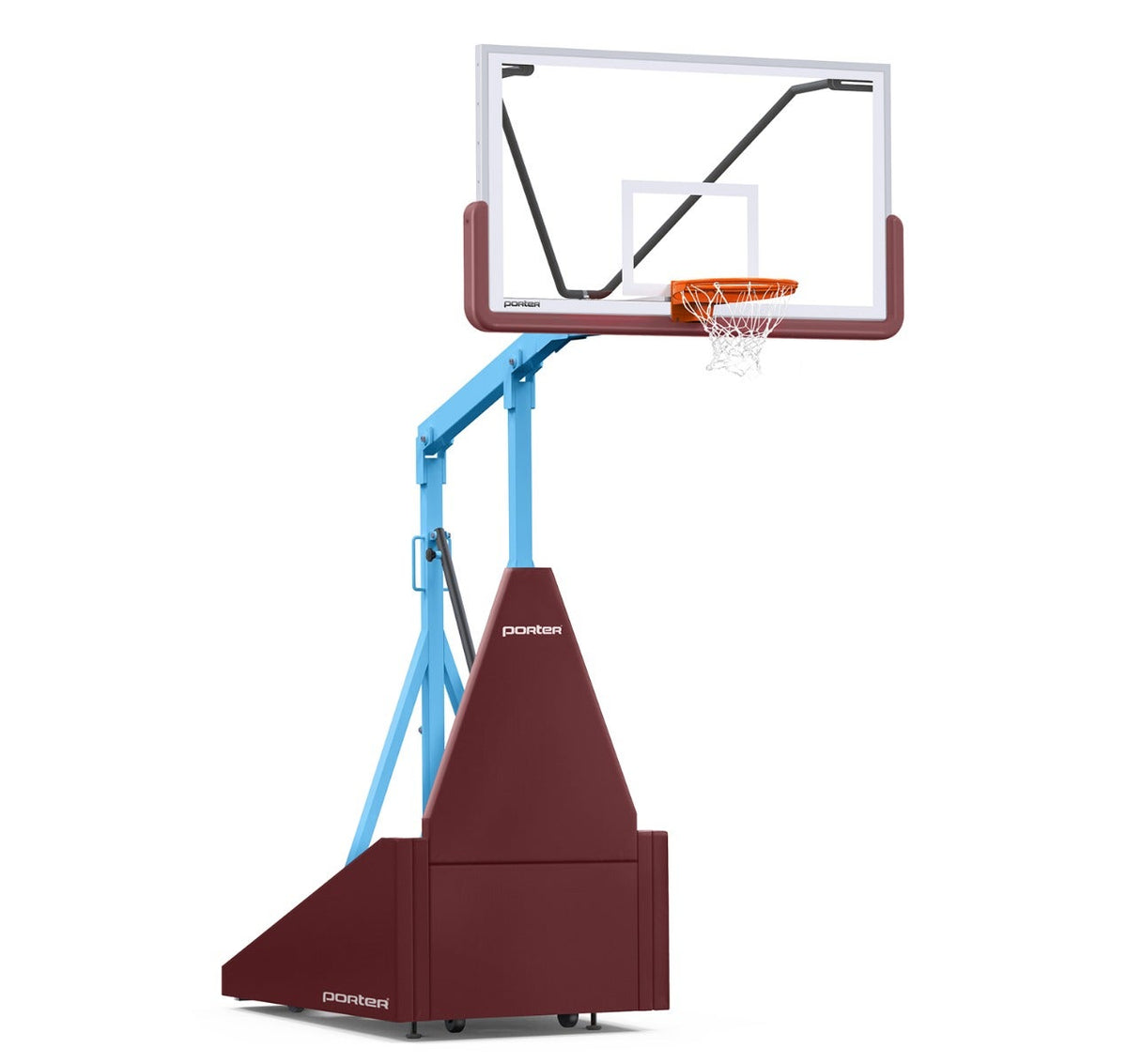 Porter Athletic 735 Competition Portable Backstop Maroon, Light Blue, No Graphics