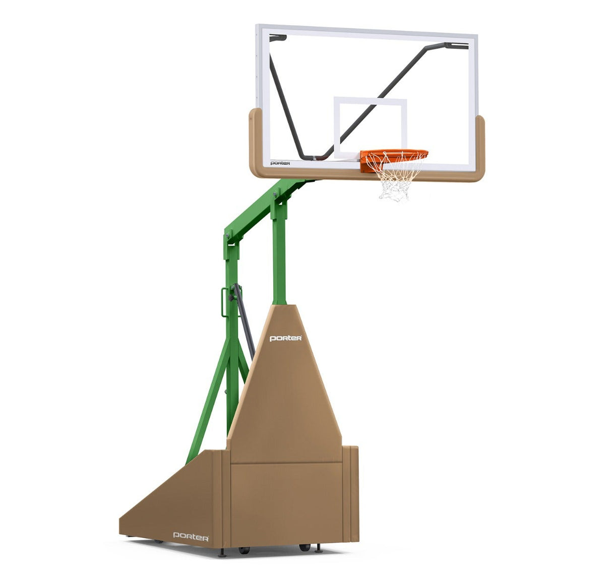 Porter Athletic 735 Competition Portable Backstop Tan, Kelly Green, No Graphics