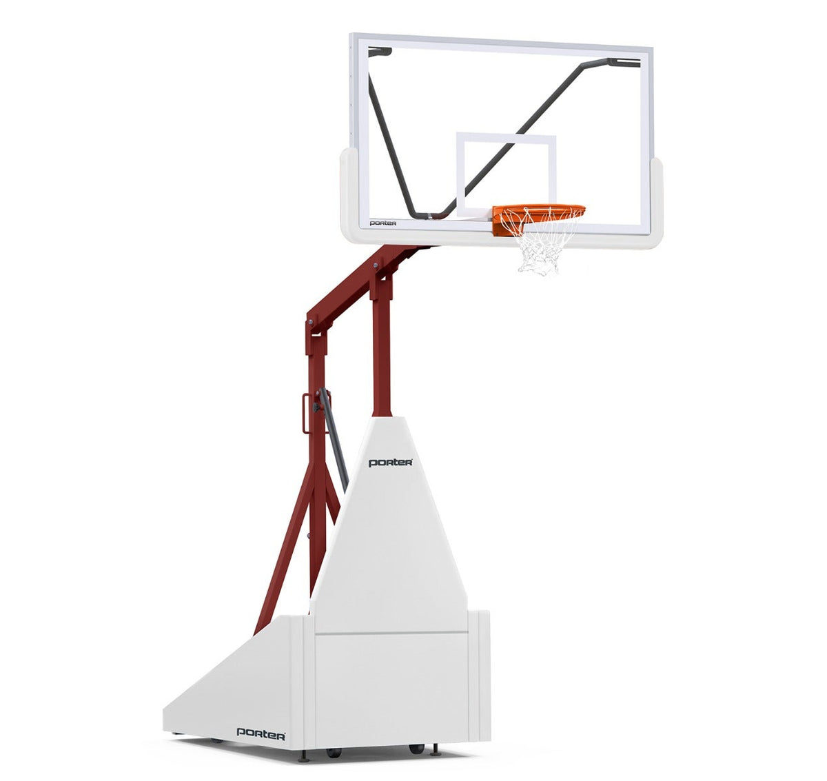 Porter Athletic 735 Competition Portable Backstop White, Maroon, No Graphics