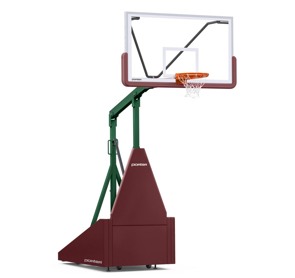 Porter Athletic 735 Competition Portable Backstop Maroon, Dark Green, No Graphics