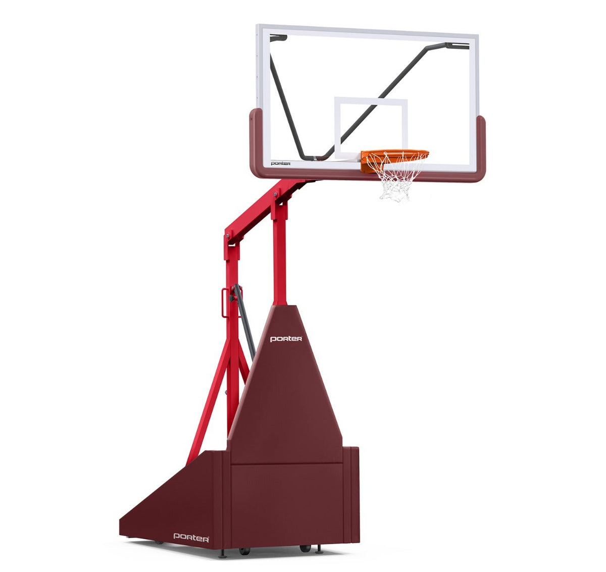 Porter Athletic 735 Competition Portable Backstop Maroon, Red, No Graphics