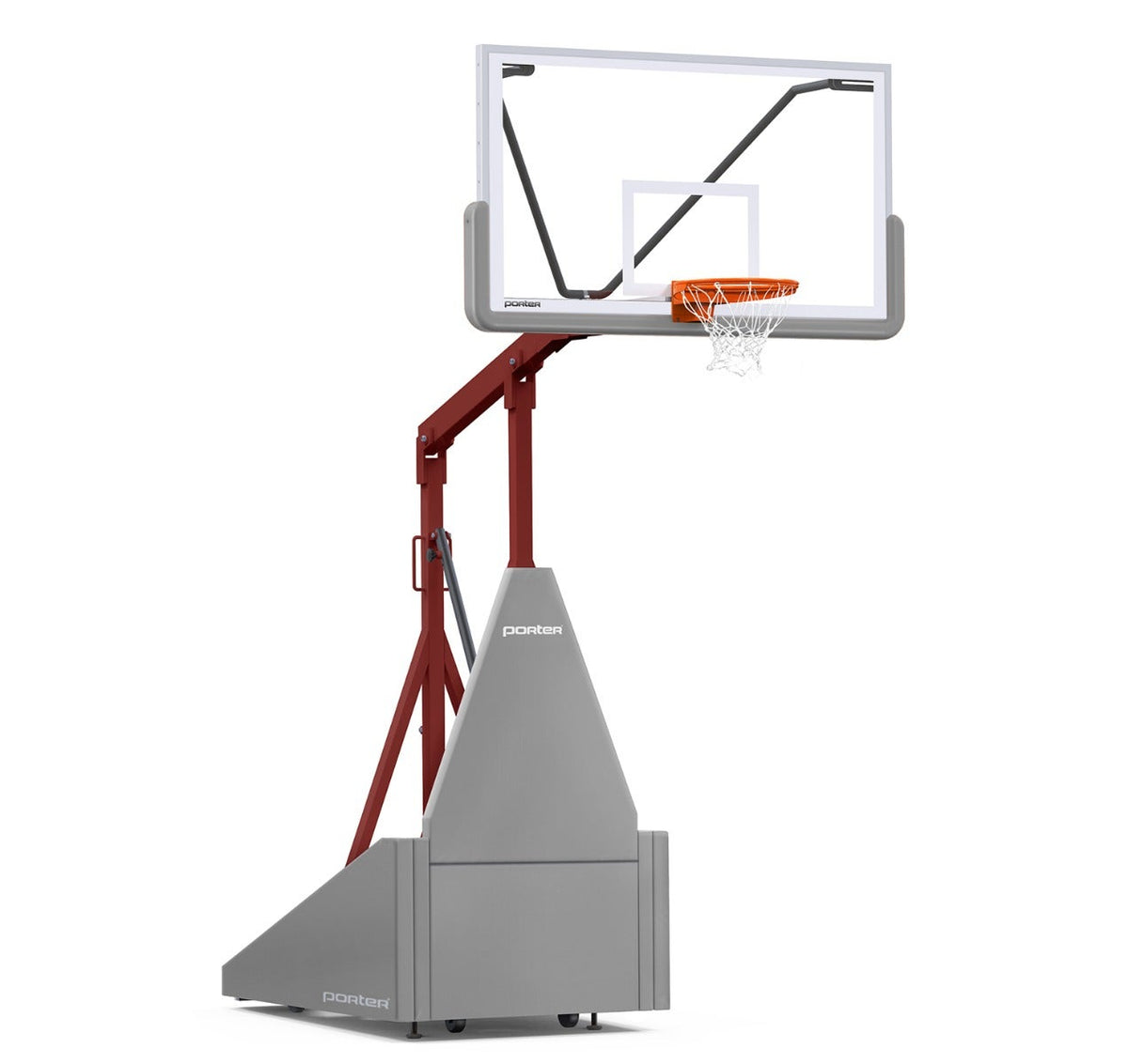 Porter Athletic 735 Competition Portable Backstop Gray, Maroon, No Graphics