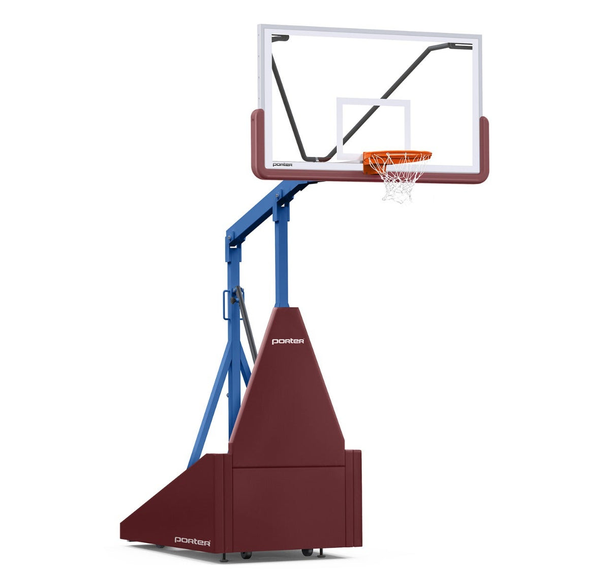 Porter Athletic 735 Competition Portable Backstop Maroon, Royal Blue, No Graphics