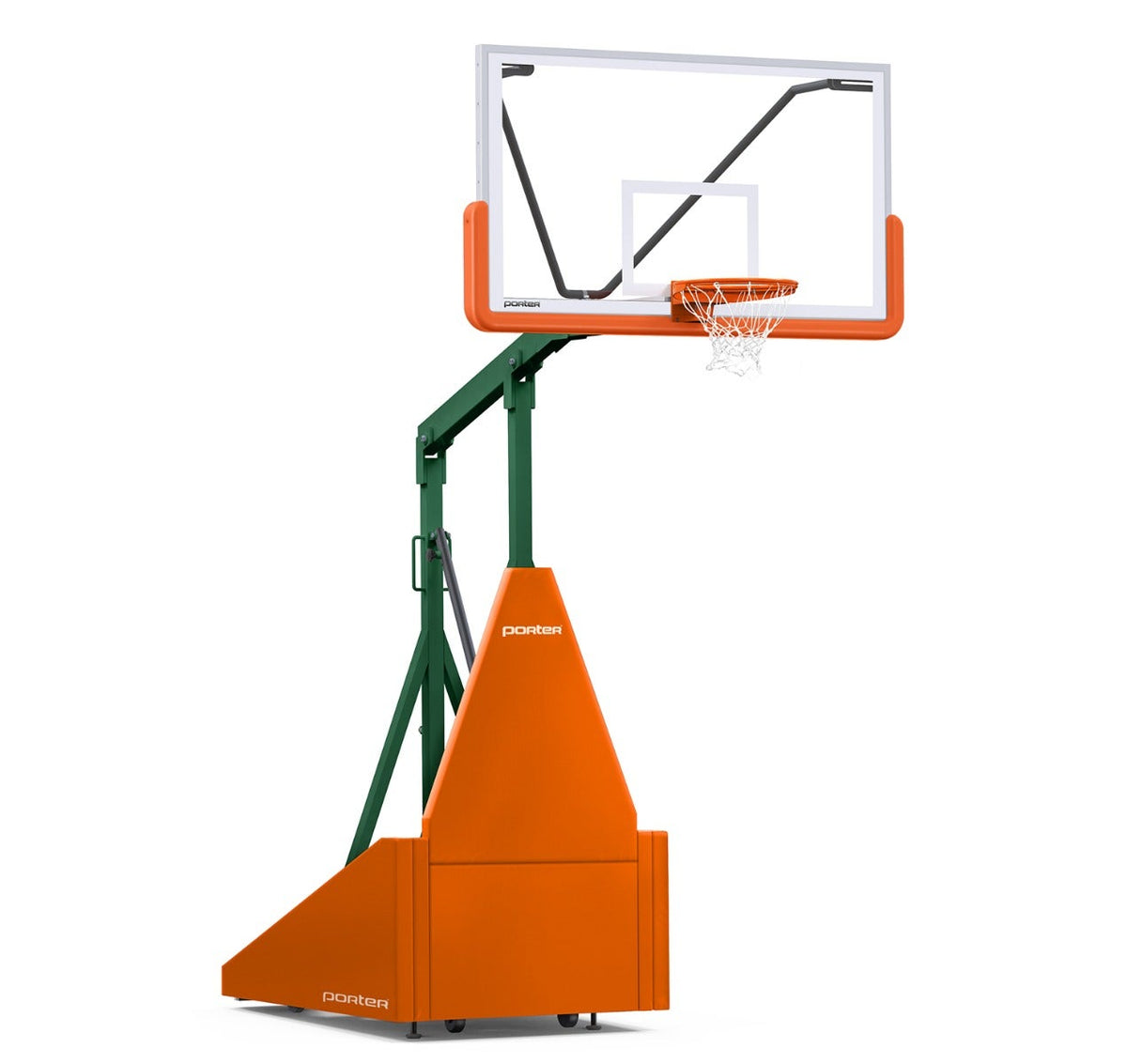 Porter Athletic 735 Competition Portable Backstop Orange, Dark Green, No Graphics