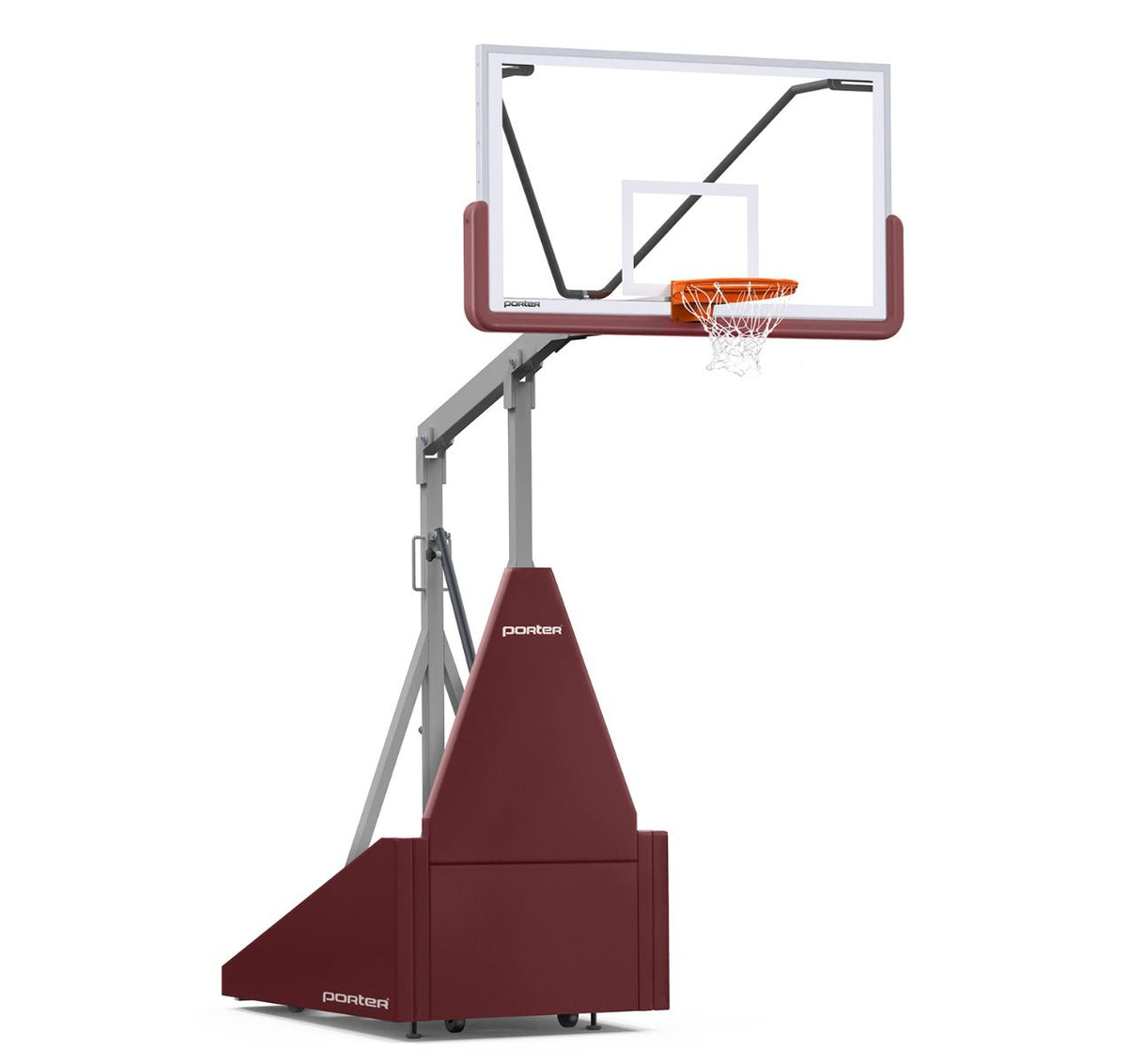 Porter Athletic 735 Competition Portable Backstop Maroon, Gray, No Graphics
